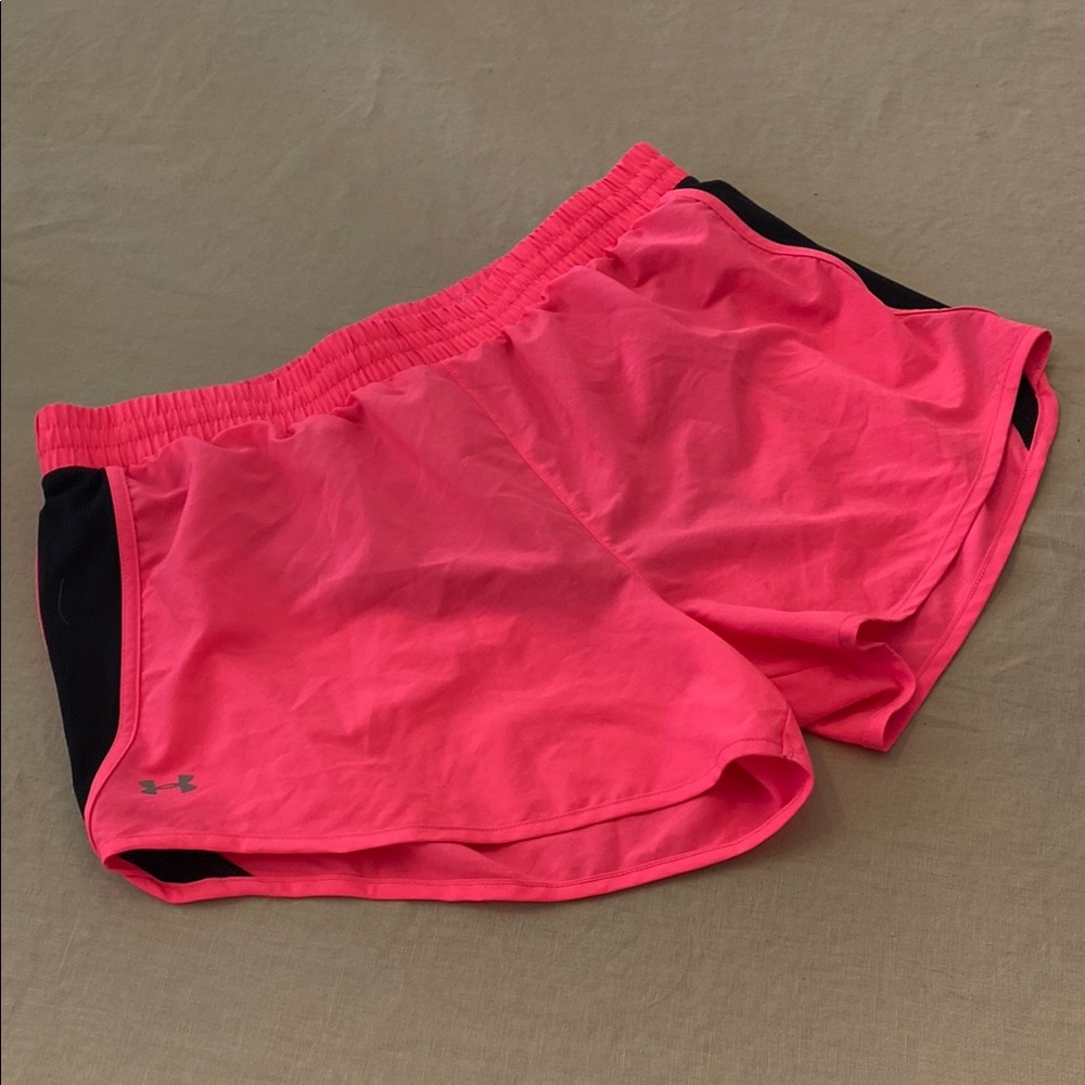 Under Armour Hot Pink and Black Heat Gear Speed Stride Running Shorts